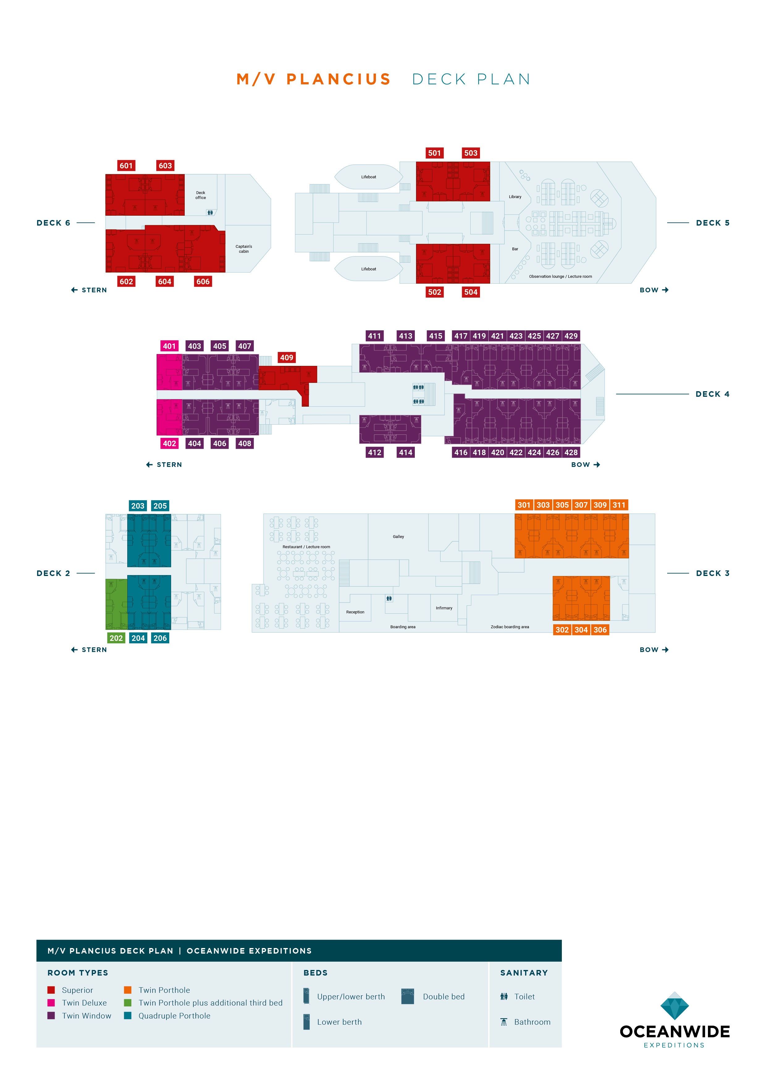 Deckplan MS Plancius